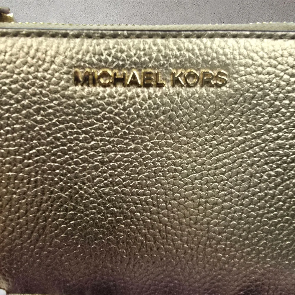 Michael Kors Jet Set‎ Small Metallic Gold Leather Coin Purse Wallet